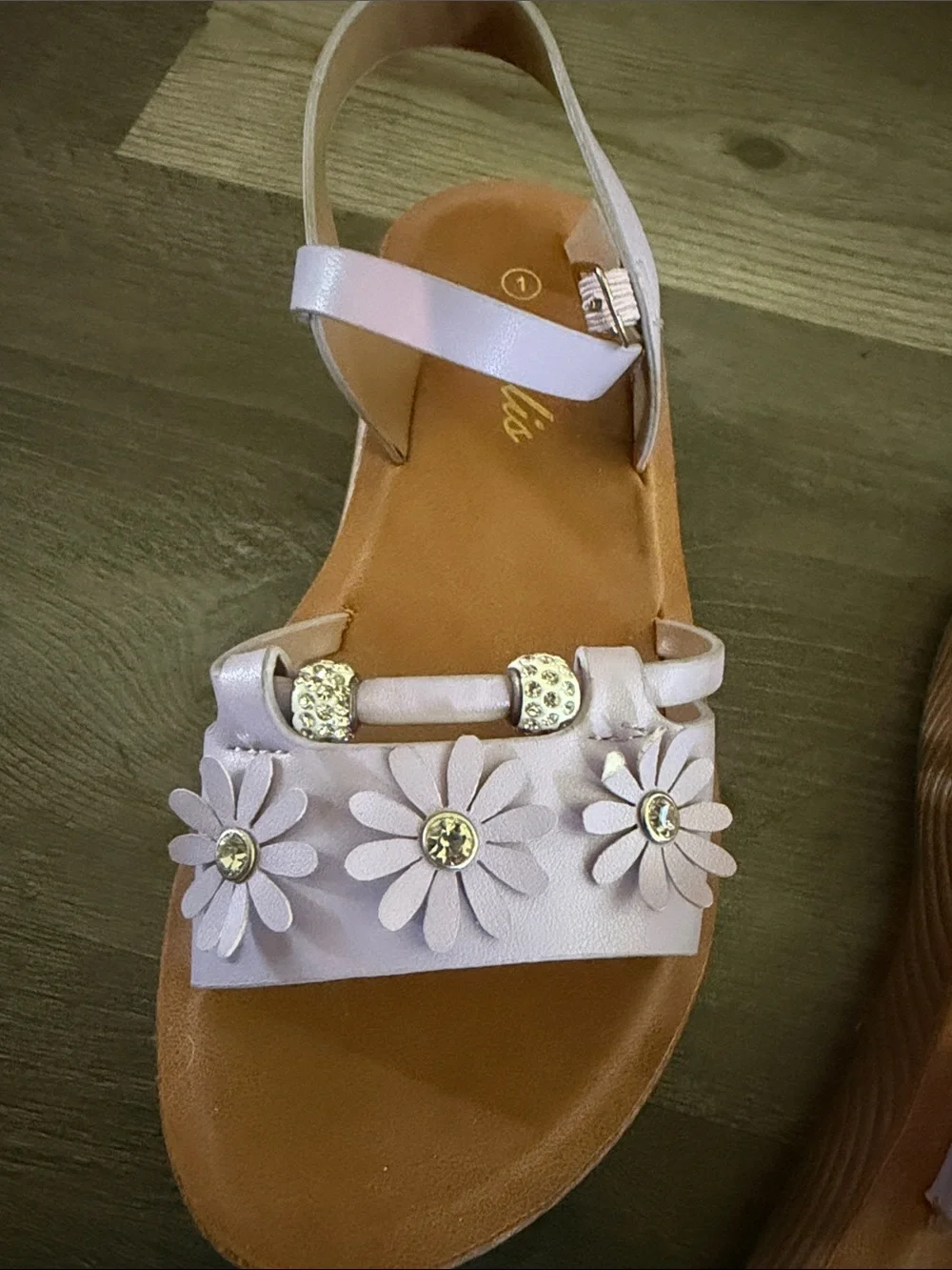 Kids Lavender Floral Buckle Sandals - Cute Lilac Strappy Sandals